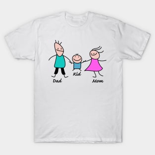 Happy family stick figures T-Shirt